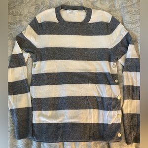equipment cashmere sweater - striped with gold button detail